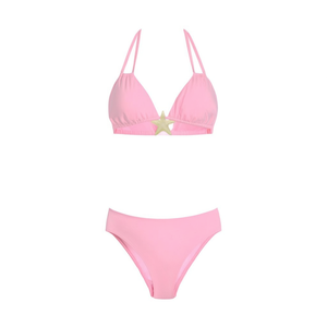 ชุดว่ายน้ำวันพีซ HDJ ไซส์ใหญ่ คอแบบผูก ผ้าสีพื้น ช่วยเก็บหน้าท้อง ชุดว่ายน้ำผู้หญิง ชุดชายหาด SQ67556 - Product Image 2