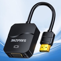 SAMZHE Convertidor HDMI a VGA 1080P/60Hz, Cable Adaptador de Video HD con Conectores Chapados en Oro, para Laptop, TV Box, Pantalla, Proyector