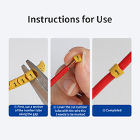 Étiquette de marquage de câble 1 m² 1.5 m² Tube en plastique Tube plat Fil électrique Pvc Câble Marqueur Numéro Câble Série EC 0-9Symbole Numéro Fil