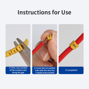 Étiquette de <span class=keywords><strong>marquage</strong></span> de câble 1 m² 1.5 m² Tube en plastique Tube plat Fil électrique Pvc Câble Marqueur Numéro Câble Série EC 0-9Symbole Numéro Fil - Product Image 6