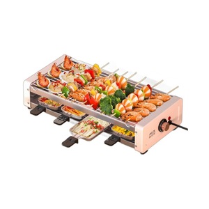 Grill électrique AUX à double plaque ondulée 1700W, contrôle mécanique, bac à graisse amovible, four barbecue domestique - Product Image 3