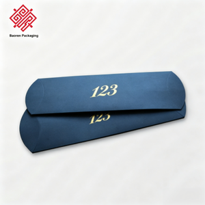 Boîte à oreiller longue personnalisée avec estampage à chaud doré, boîte cadeau de luxe en papier pour cravate, écharpe, stylo, emballage cadeau cosmétique - Product Image 2