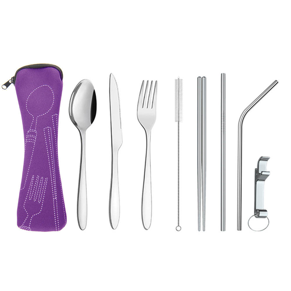 8pcs with purple bag