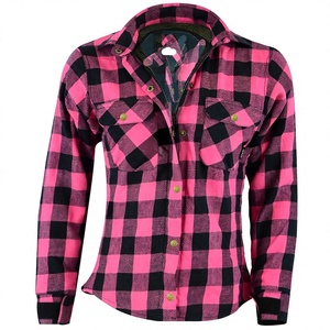 Premium OEM Men's % Cotton <b>Flannel</b> Biker Shirt Breathable Waterproof Plaid Motorcycle Riding <b>Jacket</b> Utility Pockets - Product Image 1