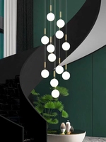 Lustre en verre de grande taille à 16 ou 18 lumières, nouveau style tendance, fonction de télécommande à intensité variable pour escalier