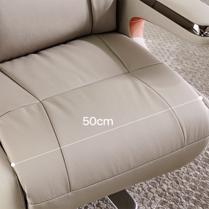 Chaise de bureau pivotante à dossier haut en cuir synthétique, chaise de bureau ergonomique inclinable avec massage, chaise de bureau en cuir - Product Image 3
