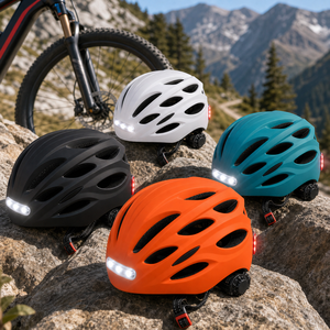 Casque de vélo certifié CE EN1078 avec lumière <span class=keywords><strong>blanche</strong></span> avant <span class=keywords><strong>et</strong></span> lumière de sécurité rouge arrière pour hommes <span class=keywords><strong>et</strong></span> femmes - Product Image 1
