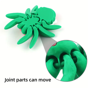 Ornement décoratif innovant en forme d'araignée florale imprimée en 3D, design original, blocs de couleur, modèle fait main, jouet animaux dinosaures - Product Image 4