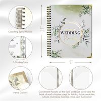 Hochzeits planer: Hardcover Bridal Organizer für Braut, Spiral Ring Book Binder mit Taschen (Floral)