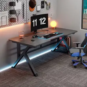 현대 사무실 데스크탑 K 모양의 RGB 멀티 컬러 게임 테이블 PC 게임 책상 게이머