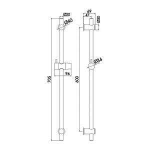 Brass Round <strong>Shower</strong> Sliding Rail <strong>Shower</strong> <strong>Bar</strong> for Hand <strong>Shower</strong> Set Bathroom Mixer - Product Image 2