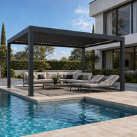Pergola en aluminium avec éclairage LED multicolore pour jardin, gazebo, terrasse, cour, fête et rassemblements en plein air