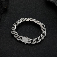 Bracelet en acier inoxydable 316L de qualité supérieure, 12 mm, avec fermoir à ressort double pression, plaqué sous vide PVD, anti-ternissement, bijoux en zircone, vente en gros