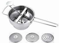 DIAMÈTRE 20 CM FACILE À FAIRE OUTIL DE MASSE DE POMMES DE TERRE EN ACIER INOXYDABLE MACHINE À CONFITURE MANUELLE DE FRUITS
