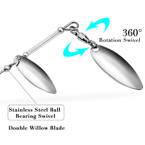 เหยื่อปลอม <span class=keywords><strong>ALPHA</strong></span> 10 กรัม/14 กรัม แบบ Spinnerbait ใบพัดคู่รูปใบหลิว ป้องกันการติดกับต้นไม้ สำหรับตกปลาแบส - Product Image 3