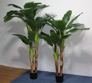 Árbol <span class=keywords><strong>Artificial</strong></span> de Plátano con Hojas de Goma y Corteza Realista, Decoración para el Hogar, Planta <span class=keywords><strong>Artificial</strong></span> en Maceta Pequeña de Plástico Verde Simulado - Product Image 5