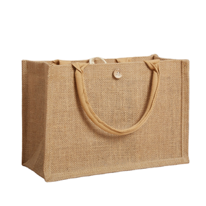 Sac fourre-tout en jute extra large personnalisé, réutilisable, économique, avec poignée longue, recyclable et design à empiècements - Product Image 1