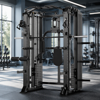 Dinuo Multi Functional Home Gym Smith Machine Cable Crossover Power Rack, Station d'entraînement tout-en-un pour la musculation du corps entier