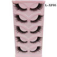 Vente en Gros 5 Paires de Faux Cils Bande Complète Œil de Chat Effet Ailé Renard Moelleux Naturel 10mm-20mm
