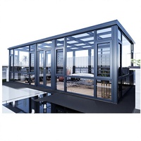 Ruang Santai Berbahan Paduan Aluminium dengan Kaca Tempered, Desain Penahan Panas dan Isolasi Termal untuk Halaman atau Balkon