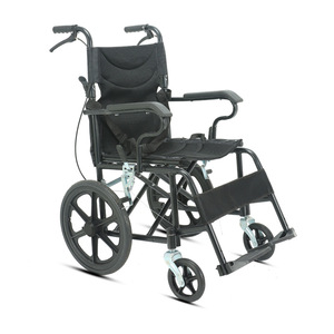 Silla de Ruedas Manual de 20 Pulgadas, Ligera, Plegable, Resistente y Portátil para Personas Mayores y Discapacitadas, con Freno en U, Material de Acero al Carbono - Product Image 2