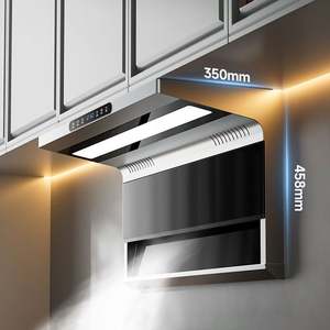 Campana extractora de doble succión del lado superior en forma de 7, escape ventilado eléctrico de acero inoxidable de alta succión para uso doméstico en la cocina - Product Image 3
