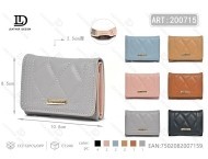 Portafoglio da donna a tre ante in materiale PU da 7 pollici, stile minimalista corto - Product Image 1