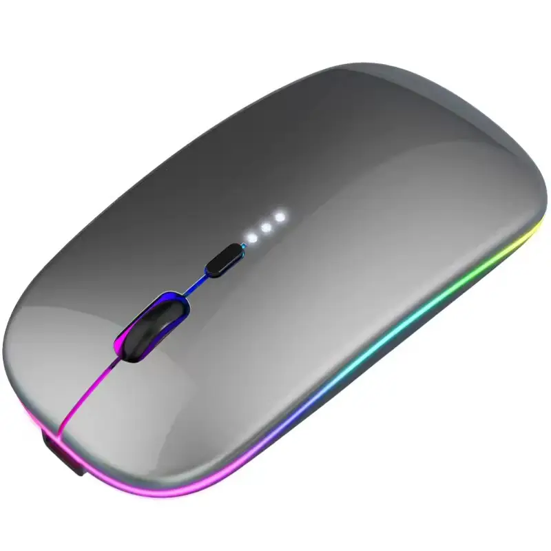 Ratón recargable para juegos de modo dual de 2,4G OEM USB ordenador RGB LED óptico alimentado por pantalla de alimentación de batería para ordenador