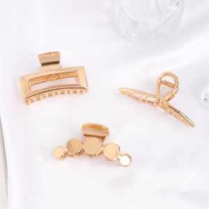 ZOYU Mais Recente Design Multi Forma Círculo Clipes de Cabelo New Arrival Ouro e White Metal Hair Clip Fashion Style Hair Accessories - Product Image 1