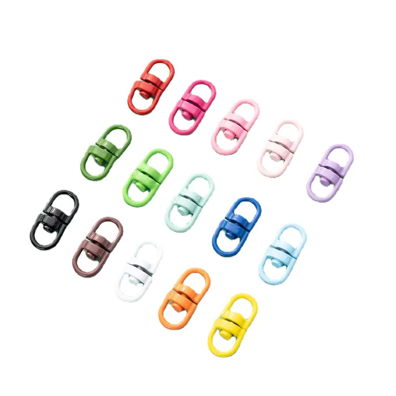 Candy color Alloy Figure 8 Swivel Universal Color 8 ring key chain Accessories sling Ring