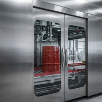 Système intégré de pesage et de remplissage pour IBC, pour fûts de 200 L, avec écran LCD, remplissage immergé guidé par la vision, contrôle PLC, précision de 0,1 %
