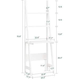 <strong>Ladder</strong> <strong>Desk</strong> with <strong>Shelves</strong> Wall <strong>Desk</strong> for Small Space Secretary <strong>Desk</strong> Workstation Dresser <strong>Shelf</strong> Freestanding Bookshelf - Product Image 6