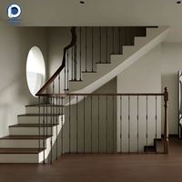 Escalier en verre PRIMA Fashion avec marches en verre trempé et balustrade en verre, design cantilever dissimulé, pour villa et hôtel - Durable et sûr