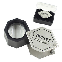 Jewelers Gem Loupe 20X Handheld Folding Magnifier Optical Glass Lens 20.5mm for Watch Repair