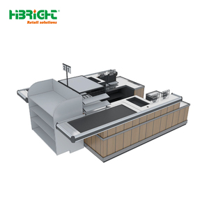 Comptoirs de caisse de supermarché modernes en bois de haute qualité Highbright 2026 pour magasins d'alimentation - Product Image 3