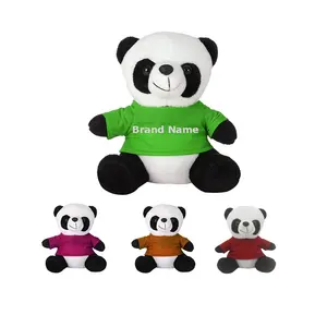 Jouet en peluche de panda, LOGO personnalisé de la marque l, ours en peluche avec t-shirts, vente en gros, doux pour enfants, peluche