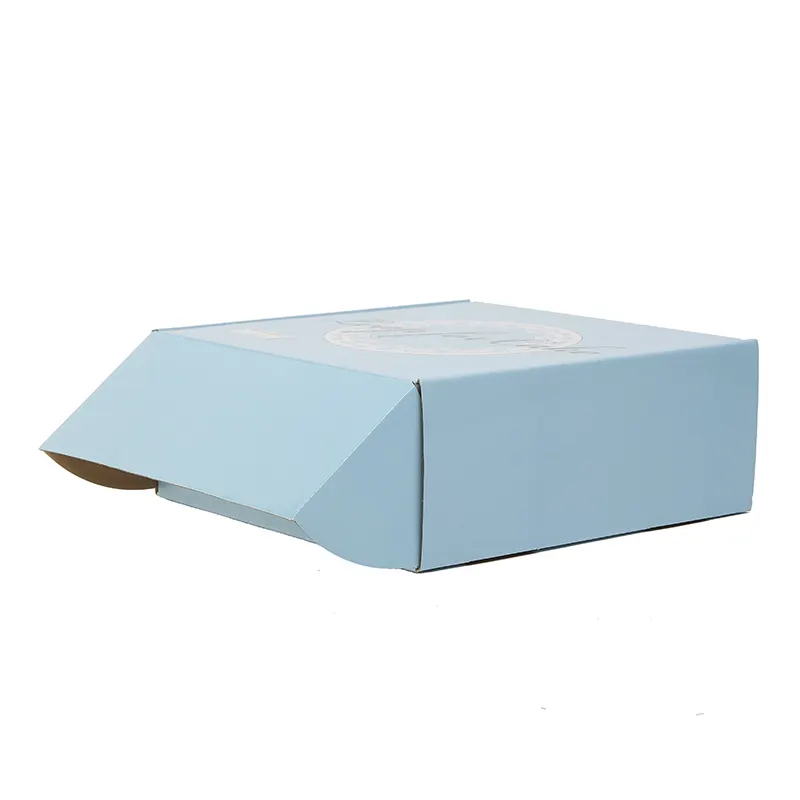Cajas de cartón con logotipo personalizado, conjunto de cosméticos azul, envío por correo, cuidado de la piel, embalaje corrugado