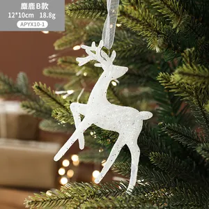 Navidad decorativo blanco plástico ciervo Navidad alce árbol colgante árbol de Navidad accesorios Decoración