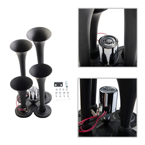Universel 4 trompettes <span class=keywords><strong>12V</strong></span>/24V 150DB fort Musical Air klaxon haut-parleur Train klaxons Kit Max pour camion voitures SUV bateau <span class=keywords><strong>tracteur</strong></span> - Product Image 4