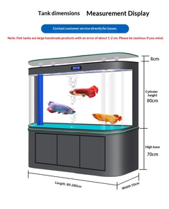 Grand aquarium à filtre inférieur avec écran intelligent, meuble en <span class=keywords><strong>bois</strong></span> massif, éclairage RGB, système de filtration automatique - Product Image 2