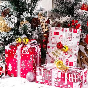 Wrapping Paper Roll 17x120 Inch 3 Red White Christmas Designs Double Sided Recyclable Gift Craft Packaging - Product Image 3
