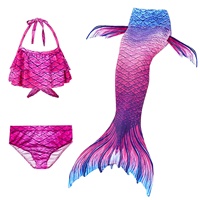 Maillot de bain queue de sirène d'été pour filles, tenue de performance, costume de cosplay, maillot de bain pour enfants, grande taille, kit en polyester