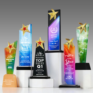 Trophé<span class=keywords><strong>e</strong></span> Créatif Noble Personnalisé en Cristal, Bois et Métal pour la Reconnaissance des Meilleurs Services de Vente - Product Image 1