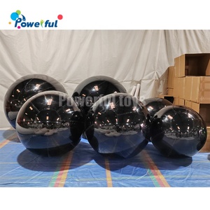 Bola de espejo inflable negra grande Bolas grandes y brillantes Globos de esfera cromada metálica reflectante para decoraciones para fiestas de boda - Product Image 6