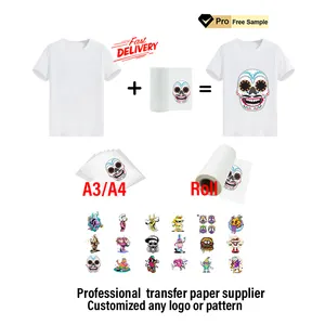 Professionnel A3 A4 taille PET film de transfert haute température durable étanche sublimation thermique dtf papier de transfert pour textiles