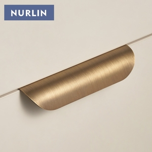 Nurlin Brass Gấp Ngắn Cạnh Kéo Xử Lý Ngăn Kéo Vỏ Đồ Nội Thất Tủ Cong Xử Lý Thả Vận Chuyển - Product Image 2