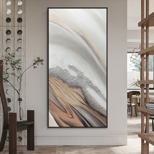 Minimaliste 3D Terre Tone <span class=keywords><strong>Sable</strong></span> Océan Oeuvre Entrée Décor Peintures Murales sur Toile Paysage Marin Design avec <span class=keywords><strong>Effet</strong></span> Texturé - Product Image 2