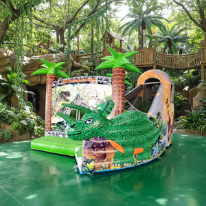 Château gonflable commercial en PVC certifié CE, type <span class=keywords><strong>T</strong></span>.<span class=keywords><strong>rex</strong></span>, avec toboggan, capacité de 300 à 500 kg pour 5 à 10 passagers, <span class=keywords><strong>facile</strong></span> à utiliser - Product Image 1