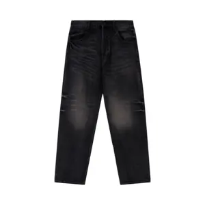 ZD celana jins longgar untuk pria, celana jins denim warna hitam desainer longgar kualitas tinggi ukuran ekstra besar modis untuk pria