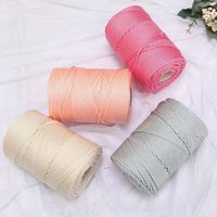 Corde Glacée en Viscose Légère de 3 mm, Corde Tressée en Polyester pour Tricot, Corde en Coton pour Crochet, Fil de Nylon Effet Glacé pour Macramé DIY